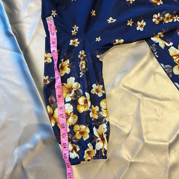 Vintage style blue  floral blouse Sz M - Picture 9 of 11